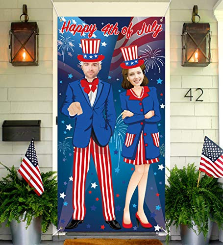 Uncle Sam Photo Door Banner  Fourth4th of July Patriotic Backdrop Props Party Supplies Decorations