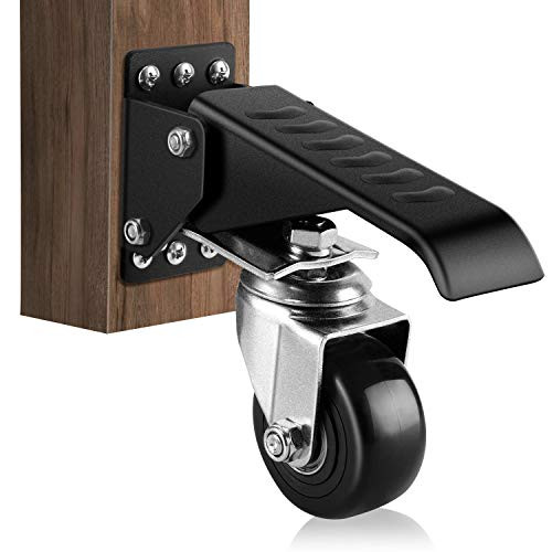 DOZAWA Workbench Caster kit 900 LBS Capacity Heavy Duty Retractable Workbench Casters All Steel Construction Urethane Wheels Upgraded