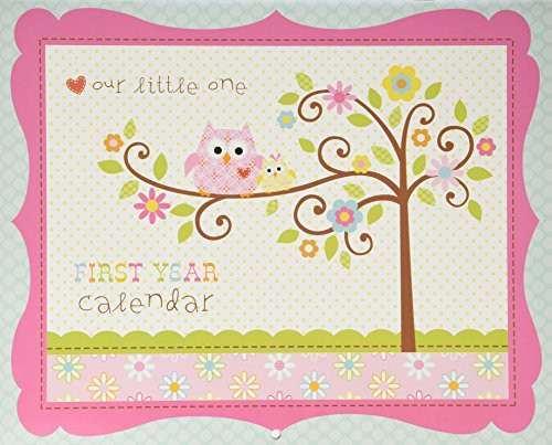 C.R. Gibson Baby's First Year Calendar, By Dena Designs, Stickers Provided, Measures 11 x 18" - Happi Baby Girl