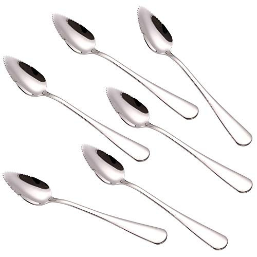 Choary Grapefruit Spoons 65 inch Metal Stainless Steel Grapefruit Spoons stainless steel spoon for dessert fruit and salad