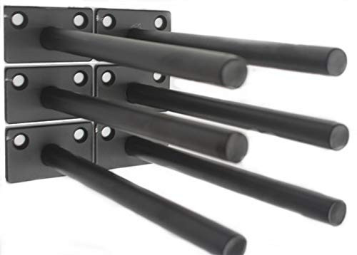 6 Pcs 6 Black Solid Steel Floating Shelf Bracket Blind Shelf Supports  Hidden Brackets for Floating Wood Shelves  Concealed Blind Shelf Support  Screws and Wall Plugs Included
