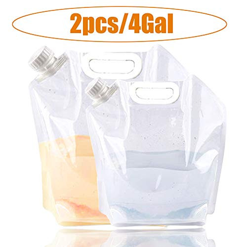 SUPANT 5L10L4Gal litres Collapsible Water Jug Container Freezable BPA Free Plastic Water Carrier Tank Outdoor Folding Water Bag for Sport Camping Riding Mountaineer Food Grade