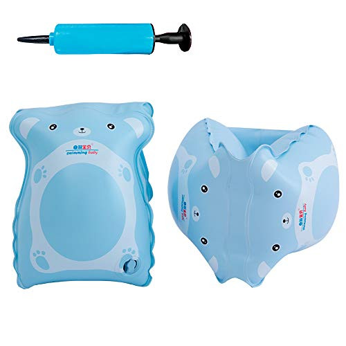 relaxing baby Swimming Arm Rings Kids Children Swimming Arm Float Rings PVC Arm Floaties Inflatable Swim Arm Bands Floater Sleeves Swimming Rings Blue