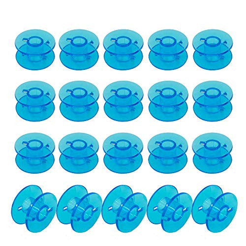 MiDube 20PCS Plastic Sewing Machine Bobbins for Brother Janome Singer Kenmore Front Loading Class 15 Machines Home Embroidery Blue MiDube 20PCS Plastic Sewing Machine Bobbins for Brother Janome Singer Kenmore Front Loading Class 15 Machines Home Embroidery Blue