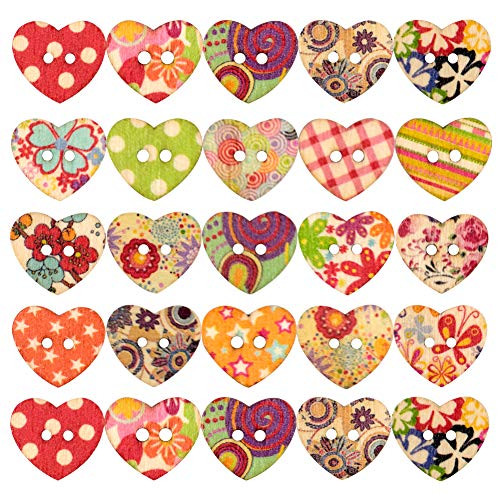 Sewing Wooden Buttons with Colorful Style Pattern Round Craft Cute Button for Sewing DIY Crafts Childrens Manual Painting Size 15mm 2 Holes 200PCS Heart 15mm Sewing Wooden Buttons with Colorful Style Pattern Round Craft Cute Button for Sewing DIY Crafts Childrens Manual Painting Size 15mm 2 Holes 200PCS Heart 15mm