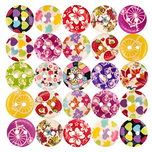 MiDube Sewing Wooden Buttons with Colorful Style Pattern Round Craft Cute Button for Sewing DIY Crafts Childrens Manual Painting Size 15mm 2 Holes 200PCS Love MiDube Sewing Wooden Buttons with Colorful Style Pattern Round Craft Cute Button for Sewing DIY Crafts Childrens Manual Painting Size 15mm 2 Holes 200PCS Love
