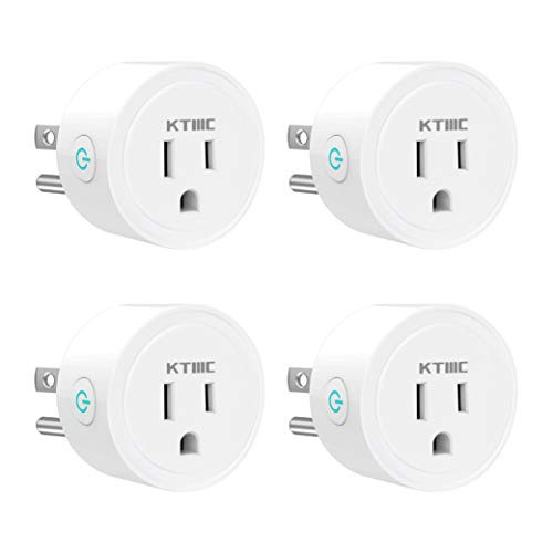 Smart Plug Compatible with Alexa Google Assistant for Voice Control KTMC Mini Smart Outlet Wifi plug with Timer Function No Hub Required White ETL Certified 4 pack