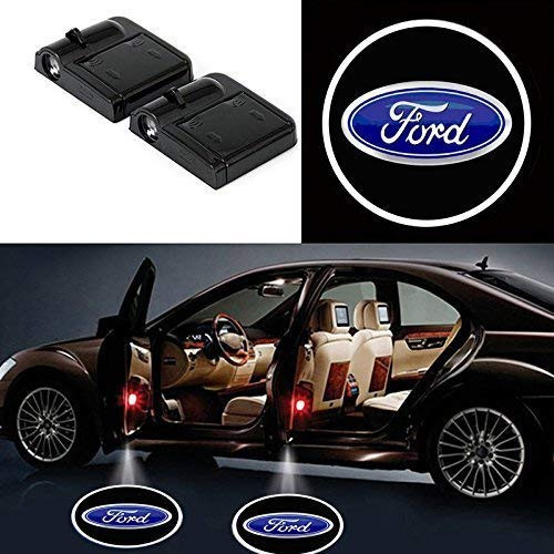 2Pcs Car Door Lights Logo Projector fit FordWireless Car Door Paste Projector Logo Lights Led Logo Projector Lights Shadow Ghost Light Welcome Courtesy Lights