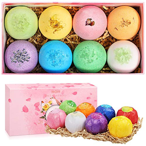 VEGOLS Natural Bath Bombs Handmade Bubble Bath Bomb Gift Set Rich in Essential Oil Epsom Salt Shea  Coco Butter Moisturize Dry Skin Perfect for Bubble  Spa Bath  8 Pieces