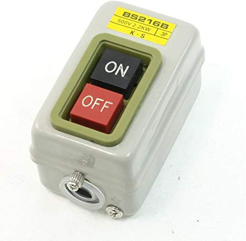 BS216B 3P 380V 10A 22KW Self Locking OnOff Power Push Button Control Switch 1Pcs