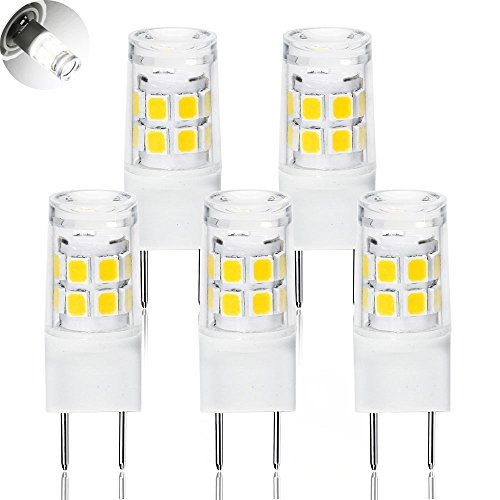 LED G8 Light Bulb, G8 GY8.6 Bi-pin Base LED, Not Dimmable T4 G8 Base Bi-pin Xenon JCD Type LED 120V 50W Halogen Replacement Bulb for Under Counter Kitchen Lighting(5-Pack) (G8 3W Daylight)