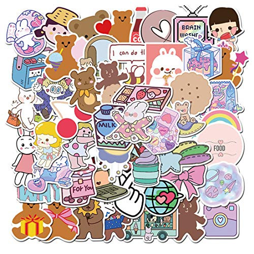 SEBADA 50Pcs Ins Cute Girl Bear Stickers for Laptop Motorcycle Bicycle Skateboard Luggage Decal Graffiti PatchesNoDuplicate Sticker Pack HJHSL
