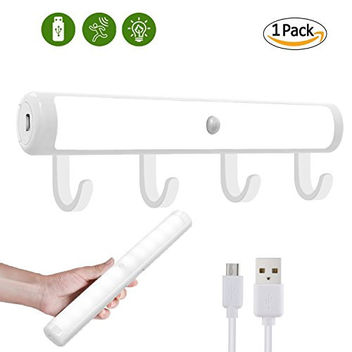 Motion Sensor LED Closet Light with Hooks,Motion-sensing Under Cabinet Lights,USB Rechargeable Night Light with 12 led,Wireless Removable Stick-On Anywhere for Closet/Wardrobe/Drawer/Cupboard/Counter, Motion Sensor LED Closet Light with Hooks,Motion-sensing Under Cabinet Lights,USB Rechargeable Night Light with 12 led,Wireless Removable Stick-On Anywhere for Closet/Wardrobe/Drawer/Cupboard/Counter,