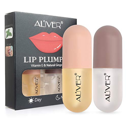 Natural Lip Plumper Lip Enhancer Lip Plumper Fuller  Hydrated Beauty LipsLip Plumping Balm Moisturizing Clear Lip Gloss for Fuller Lips  Hydrated Beauty Lips 55ml 2 PACKday and night