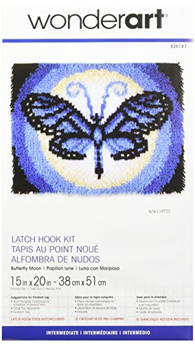 Wonderart Butterfly Moon Latch Hook Kit, 15" X 20"