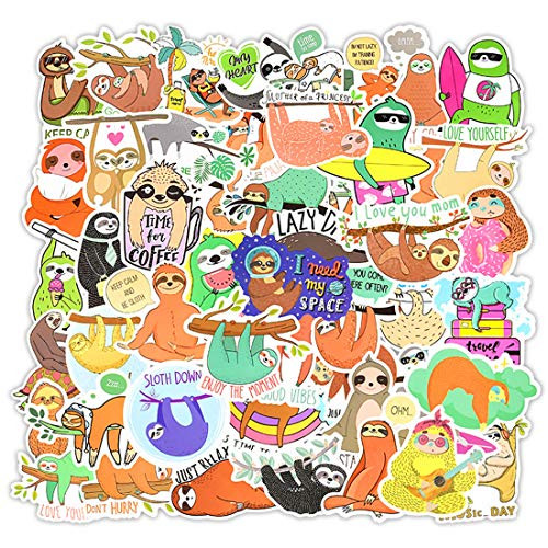 SEBADA 50Pcs Lovely Cute Sloth Stickers for Laptop Motorcycle Bicycle Skateboard Luggage Decal Graffiti PatchesNoDuplicate Sticker Pack HSDNT