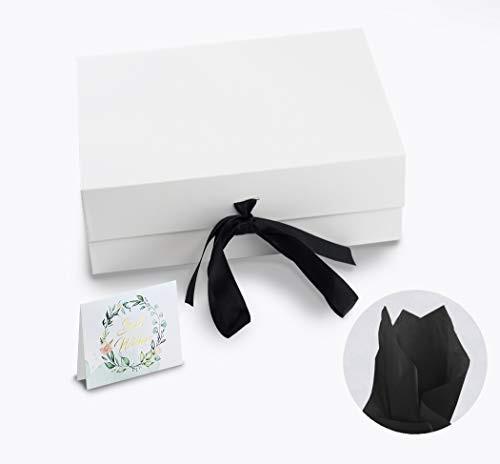 Foldable Gift Box with Lid and Ribbon 10x7x35 InchesGift Wrap Box with 2 Large Tissue Paper Fill for Birthdays Christmas WeddingsGraduationsBaby ShowerTanksgivingFathers Day and More White Foldable Gift Box with Lid and Ribbon 10x7x35 InchesGift Wrap Box with 2 Large Tissue Paper Fill for Birthdays Christmas WeddingsGraduationsBaby ShowerTanksgivingFathers Day and More White