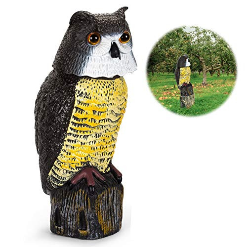 Hoofun Fake Owl Decoy Statue with Rotating Head Owl Scarecrow Statue Scare Birds Away for Yard Garden Outdoor Decoration Hoofun Fake Owl Decoy Statue with Rotating Head Owl Scarecrow Statue Scare Birds Away for Yard Garden Outdoor Decoration