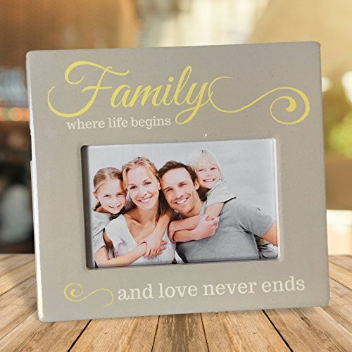 Family Picture Frame - Family Where Life Begins and Love Never Ends Photo Plaque - 4 X 6 Inch Picture Opening - Family Keepsake Frame Family Picture Frame - Family Where Life Begins and Love Never Ends Photo Plaque - 4 X 6 Inch Picture Opening - Family Keepsake Frame