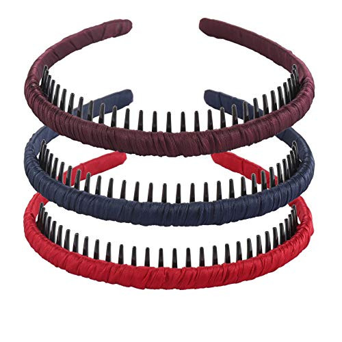 Teeth Comb Headband Hair Hoop Hairband floral Soft Comfy Nonslip Hair Accessories for WomenGirl multicolored 1