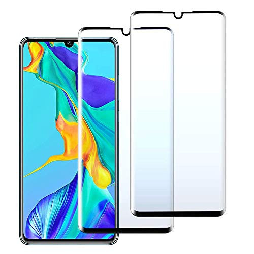 for Huawei P30 Pro Screen Protector 2 Pack 3D Curved Full Coverage Ultra Clear Screen Tempered Glass Protective Film for Huawei P30 PRO Phone