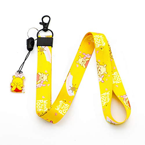 Winnie The Pooh Yellow Lanyard  Hook  Phone String  Keychains or ID Badge Holders LDPoohD