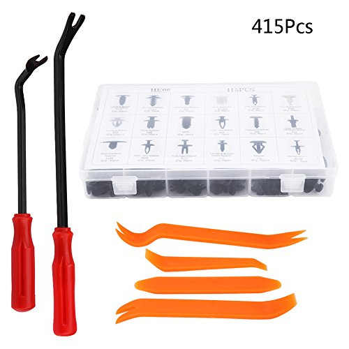 Bumper Rivet 415 Pcs Car Door Trim Plastic Rivets Push Fastener Retainer Kit Assorted Bumper Fastener Clip with Remover Tool Universal