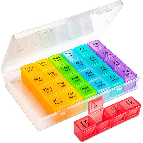 Weekly Pill Organizer 4 Times a Day XL Large 7 Day Pill Boxes and Organizer Portable Daily Pill Dispenser 4X a Day Big Compartments Pill Case 28 Cell Medicine Organizer for Vitamins Supplements Weekly Pill Organizer 4 Times a Day XL Large 7 Day Pill Boxes and Organizer Portable Daily Pill Dispenser 4X a Day Big Compartments Pill Case 28 Cell Medicine Organizer for Vitamins Supplements