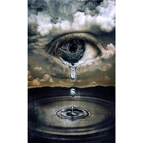 AIRDEA Full Drill DIY 5D Square Diamond Painting Kit Tears Falling Down Embroidery Rhinestone Cross Stitch Arts Craft Supply for Home Wall Decor