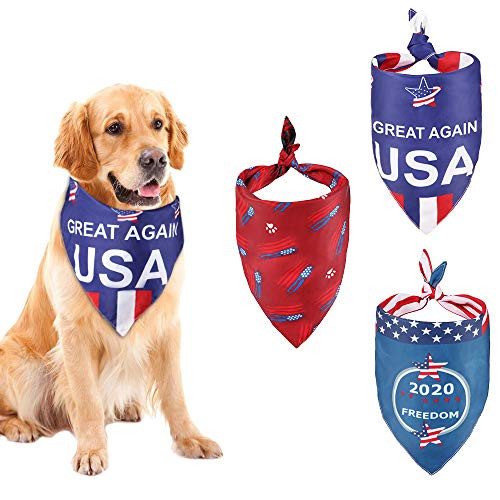 Mookis USA Dog Bandanas Reversible 3 Pack American Flag Bandanas for Dog 4th of July Dog Bandanas for Small Medium Large Dogs Cats Pets US Flag Independence Day Dog Puppy Collar Scarf Triangle Bibs Mookis USA Dog Bandanas Reversible 3 Pack American Flag Bandanas for Dog 4th of July Dog Bandanas for Small Medium Large Dogs Cats Pets US Flag Independence Day Dog Puppy Collar Scarf Triangle Bibs