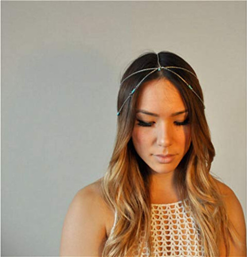 Cathercing Bohemian Head Chain with Turquoise Beads for Women and Girls Vintage Party Tassel Headband Headpiece Hair Accessories Jewelry for Featival Prom Wedding Halloween Cathercing Bohemian Head Chain with Turquoise Beads for Women and Girls Vintage Party Tassel Headband Headpiece Hair Accessories Jewelry for Featival Prom Wedding Halloween