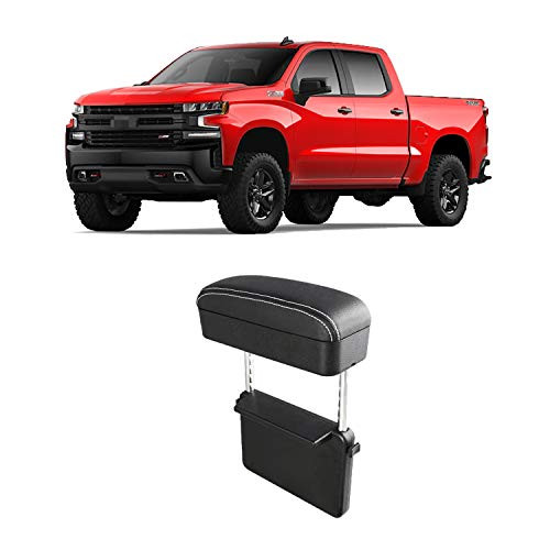 CDEFG Car Armrest Support Elbow Rest Pad Armrest Extender for GMC SierraSilverado 1500 Console Storage Organizer Adjustable Height Comfort Wrist Rest Pads White Line