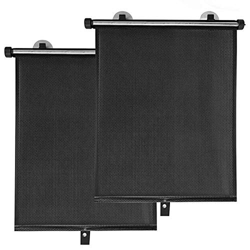 JUSHACHENGTA Car Roller Sunshade 2Pcs Retractable Car Window Shade for SideWindow  Blocks Harmful Sun Glare and Heat