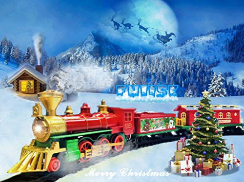 Fniise Classic Train Set for Kids Christmas Train Gift Set with Full Circle Train Track Electric Rail Train and Christmas Tree Outdoor Indoor Toy Children Over 3 Years Old