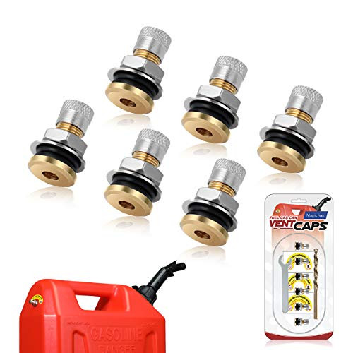 Magicfour Fuel Gas Can Vent Caps 6 Pack Fuel Gas Can Vent Caps Gas Can Replacement Vent Plug Gas Jug Vent Caps for Gas Fuel Water Can Jug to Allow Faster Flowing