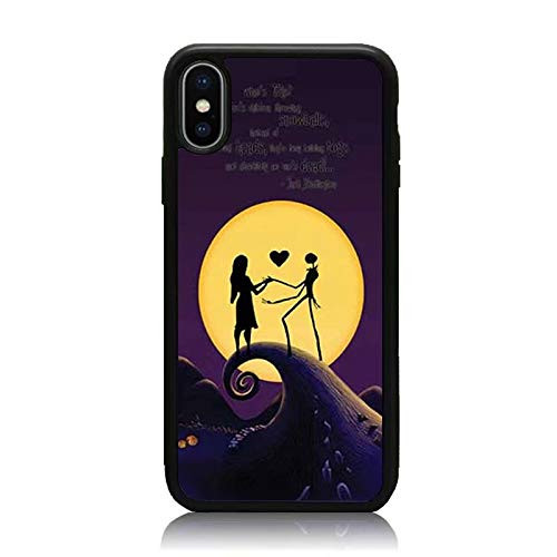 iPhone X Case Nightmare Before Christmas Lover Series Print Soft TPU  Hard Back Shock Absorption Scratch Proof Slim Protective Case Cover for iPhone X