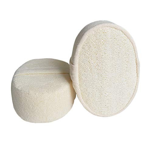 Set of 2 Shower Loofah Exfoliating Luffa Bath Sponge No Bleaching Natural Shower Loofah Body Wash Scrubbers for Removing Dead Skin