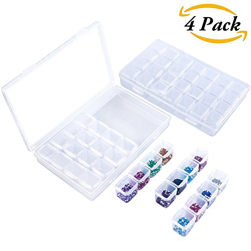 28 Grids Storage Box Organizers Clear Bead Container, Simuer Diamond Embroidery Box Diamond Painting Accessory Storage Box Transparent Jewelry Nail Art Accessory Container Case with Adjustable Divider 28 Grids Storage Box Organizers Clear Bead Container, Simuer Diamond Embroidery Box Diamond Painting Accessory Storage Box Transparent Jewelry Nail Art Accessory Container Case with Adjustable Divider