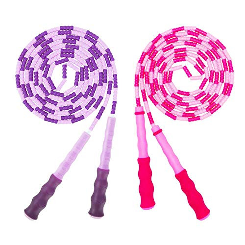 Kids Jump Rope Soft Beaded Skipping Rope 2 Pack Adjustable Segmented TangleFree Workout Fitness Cardio Skip Rope School Jumping Rope for Men Women RedPurple Kids Jump Rope Soft Beaded Skipping Rope 2 Pack Adjustable Segmented TangleFree Workout Fitness Cardio Skip Rope School Jumping Rope for Men Women RedPurple