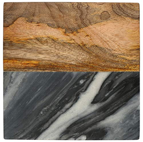 Thirstystone Gray MarbleAcacia Square trivet one size grey