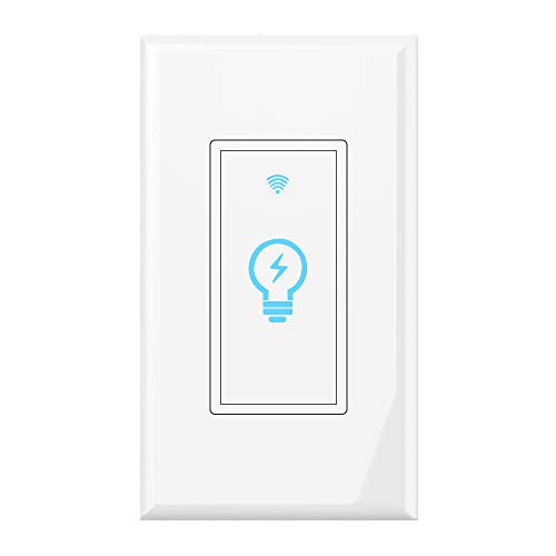 Alexa Light Switch WiFi Light Switch Smart Switch Touch Wall Switch Neutral Wire Required with Voice Control Remote Control Timer Compatible with Google Assistant KULED Smart Light Switch 1Pack