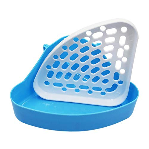 Cage Potty Trainer Corner Litter Box for Small Animals Hamster Guinea Pig Ferret Gerbil Chinchilla Blue