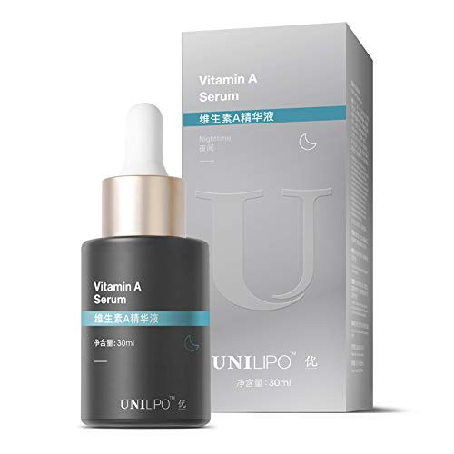 UNILIPO Vitamin A Serum Retinol Serum Antiaging Facial Serum Antiwrinkle Whitening Serum with Nicotinamide Hyaluronic Acid 1oz30ml