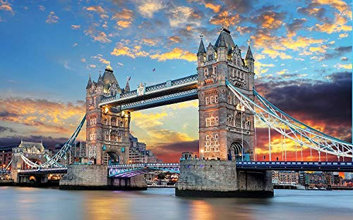 1000 PCS Kids Jigsaw Puzzles  Tower Bridge Educational Intellectual Decompressing Fun Game for Kids Adults