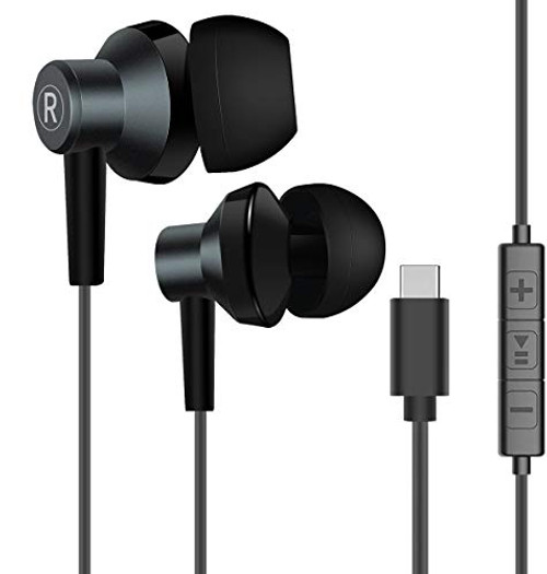 USB C HeadphonesUSB C Earphones Stereo in Ear Earbuds Type C Headphones with Microphone Bass Earbud with Mic and Volume Control Compatible with Google Pixel 2XL Xiaomi Huawei and More