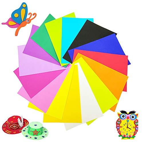 30 PCS 15 Colors EVA Foam Handicraft SheetsColorful EVA Foam SheetsRainbow Colors Craft Foam Sheets for Arts DIY ProjectsClassroomScrapbookingParties