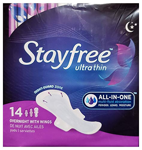 Stayfree Ultra Thin Pads Overnight with Wings  14 Count Pack of 3