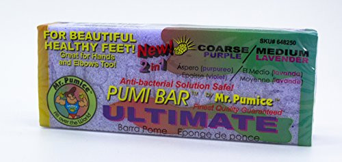 Mr Pumice Ultimate PUMI Bar Single 2in1 Callus Remover Pedicure Stone  Ped File Scrubber for Smooth Feet and Heels DualGrit Medium  Coarse 8 Bars