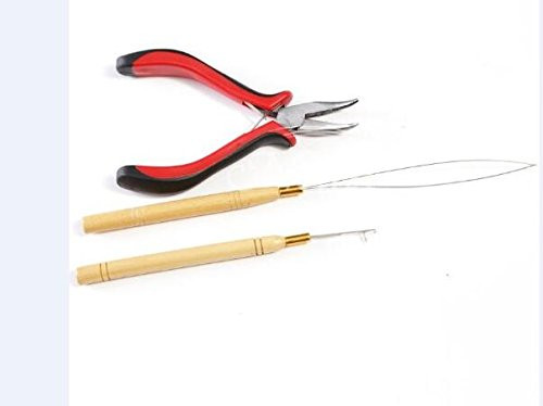 PliersMicro Pulling Needle and Loop Threader 3Pc Kit for Micro Ring Link Hair and Feather Extensions
