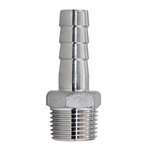 CellarBrew 12 Hose Barb to 12 Male NPT 304 Stainless Steel Barbed Hose Fitting for Home Brew Water Fuel Air CellarBrew 12 Hose Barb to 12 Male NPT 304 Stainless Steel Barbed Hose Fitting for Home Brew Water Fuel Air